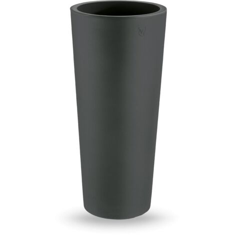 Vase haut h 85 vase rond en résine moderne gris fonte - Couleur : Gris fonte - Colore: Grigio Ghisa