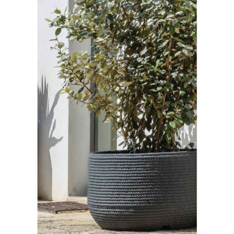 Vase urbain Bali Accord 78 Smoke – Pot incassable 200L – Diamètre 71 cm – Résistant aux UV et aux chocs – Pour intérieur et extérieur