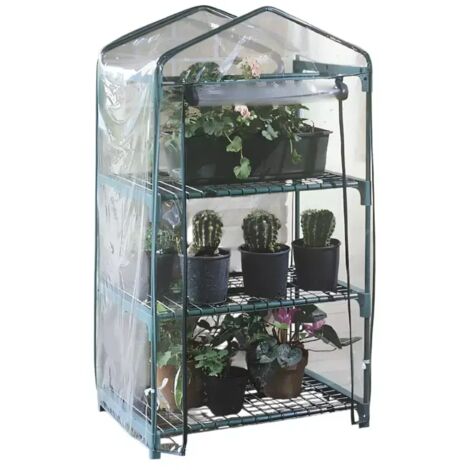 Serre Verdemax “Azalea” à 3 étagères 70×50×H125 cm – avec housse transparente incluse (1/3)