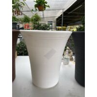 Vase rond en résine 'Mimosa' d'une hauteur de 50 cm ELBI - Couleurs : Gris industriel - Colori: Bianco