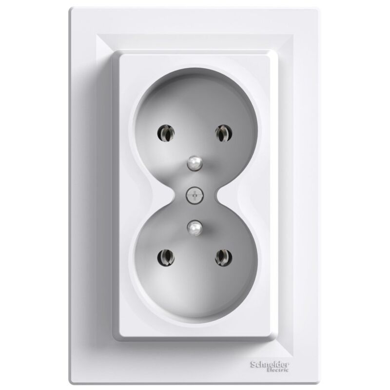 ASFORA Doppelsteckdose Von Schneider Electric – Weiß, Aufputz, Für Sicheres & Stylishes Zuhause