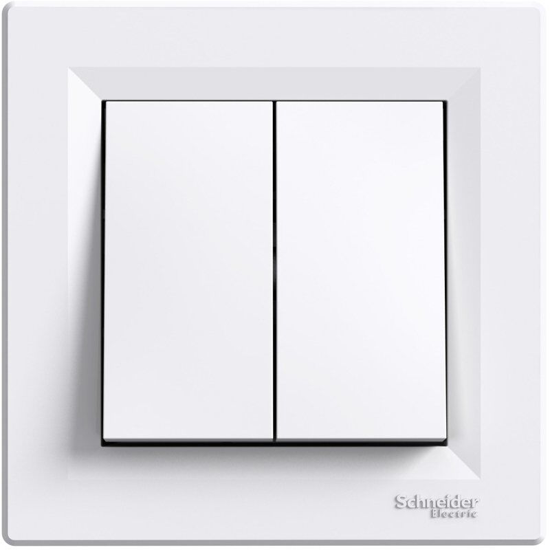 Interrupteur double allumage unipolair blanc Schneider Asfora EPH0300121