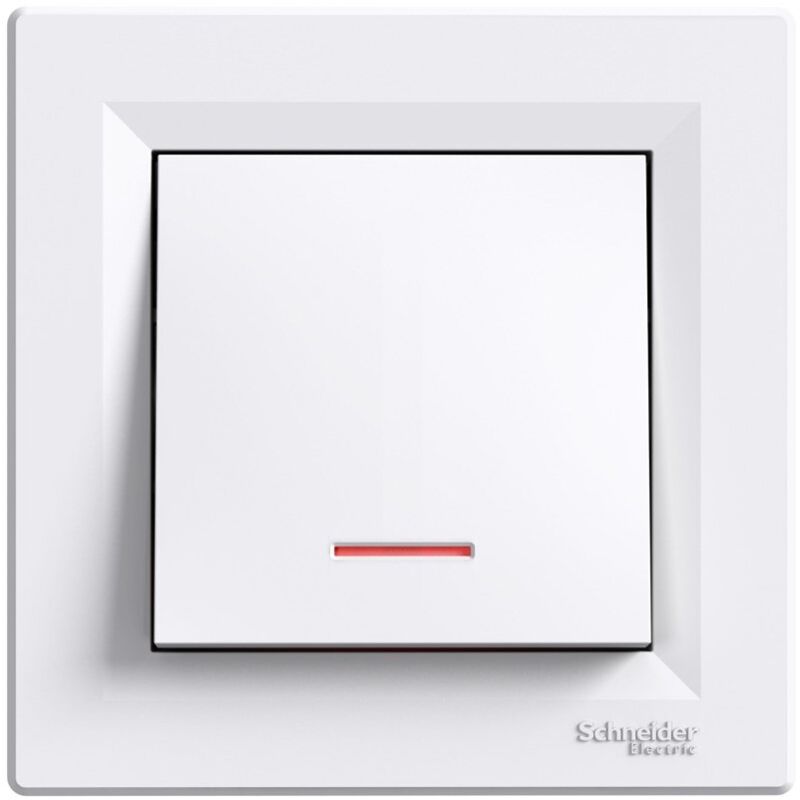Interrupteur va-et-vient avec voyant lumineux blanc Schneider Asfora EPH1500321