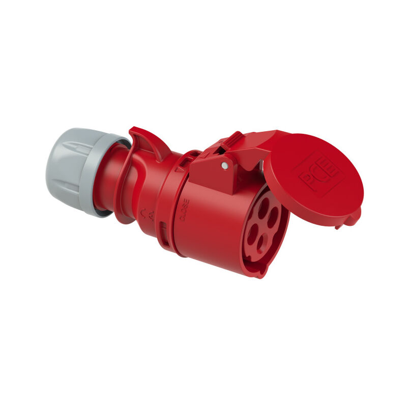 Prise industrielle portable femalle rouge 32A 4P 400V 6h IP44 PCE — free download