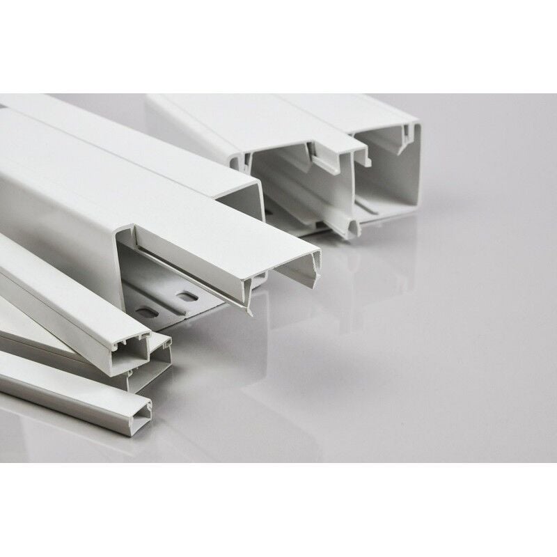 Goulotte électrique PVC 60x40mm blanc 2m Elektroplast