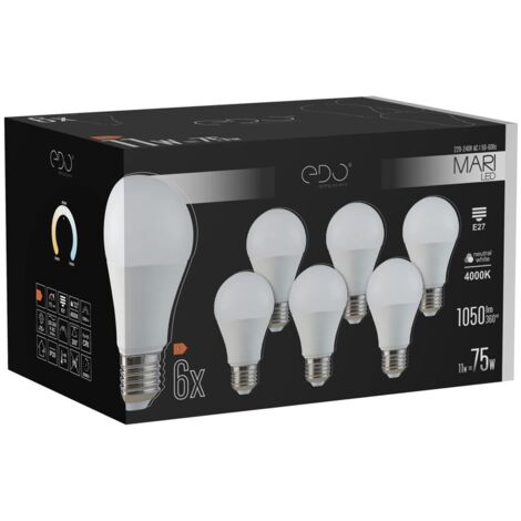Lot De 10 Ampoules LED GU10 7,5W 4000K - Blanc Neutre - EDO Solutions