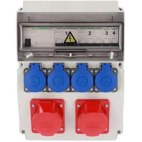 Coffret de chantier triphasé équipé EDO ASTAT 448 IP65 2x16A/5P 4x230V IP44 IK08 Disjoncteurs Schneider
