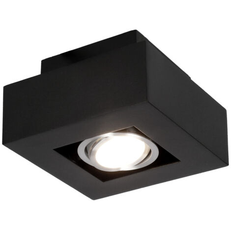 Spot de plafond encastrable TULID SQ IP20 carré noir réglable EDO777534