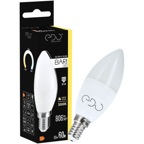 Ampoule LED BARI 8,5W E14 3000K 806lm chaud EDO777665 EDO Solutions