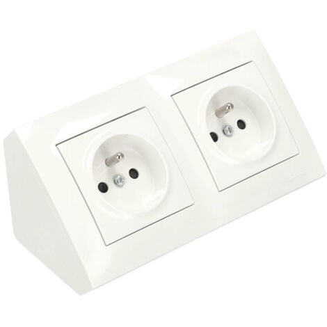 Prise d'angle 2x 2P+T blanc 220V 16A Simon 54