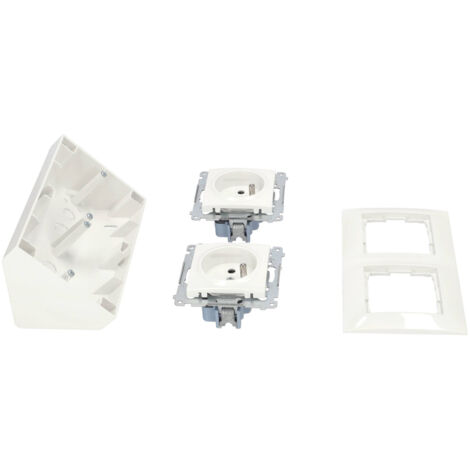Prise d'angle 2x 2P+T blanc 220V 16A Simon 54