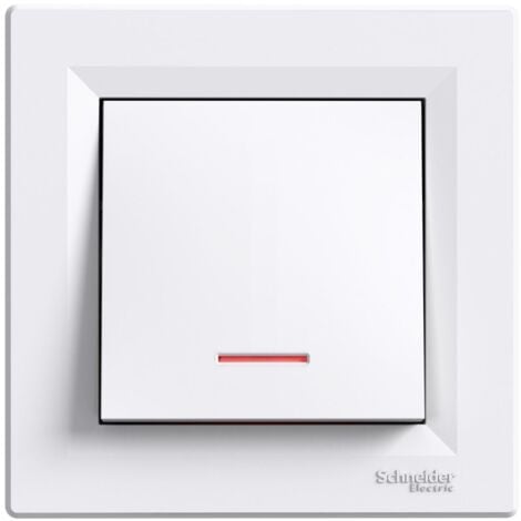 Interrupteur va-et-vient avec voyant lumineux blanc Schneider Asfora EPH1500321