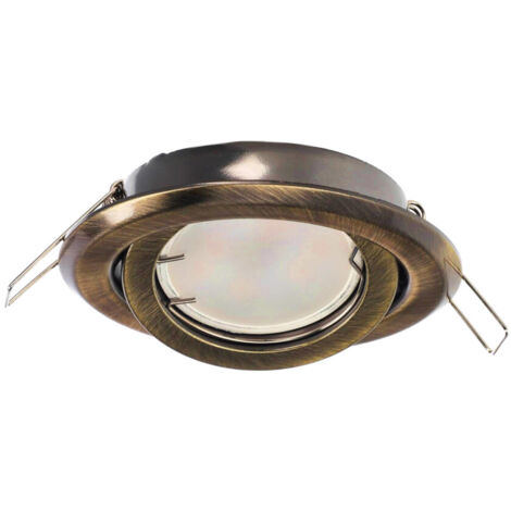 Edo Solutions – Spot encastrable rond laiton réglable IP20 – 35W – Montage encastré – Ø96mm pour intérieur – Éclairage orientable - EDO777302
