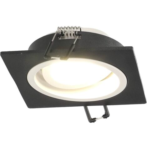 Spot Encastrable LED EDO SOLUTIONS RUTEN – Carré – Blanc/Noir – IP20 – GU10