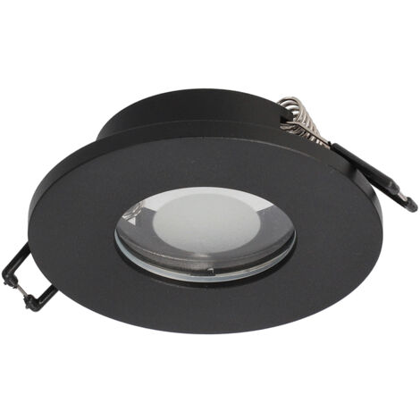 Spot de plafond encastrable OPIL OV IP44 rond étanche noir EDO777335 Edo Solutions