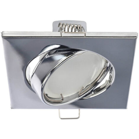 Spot de plafond encastrable VIERA IP20 carré chrome réglable EDO777305 Edo Solutions