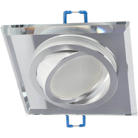 Spot de plafond encastrable CRYSTAL R IP20 carré en verre orientable argent EDO777404 Edo Solutions
