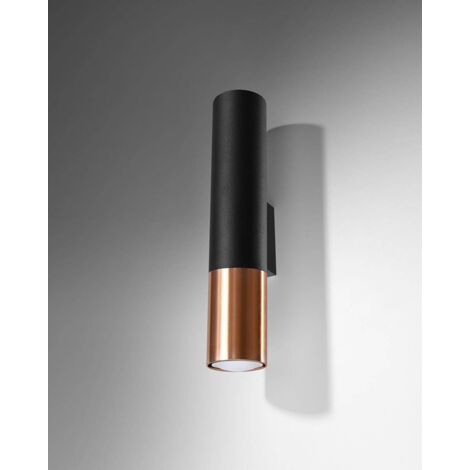Applique LOOPEZ noir, cuivre 2x GU10 IP20 Sollux SL.0944