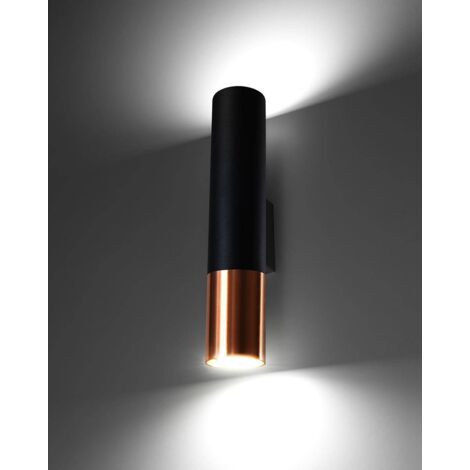 Applique LOOPEZ noir, cuivre 2x GU10 IP20 Sollux SL.0944