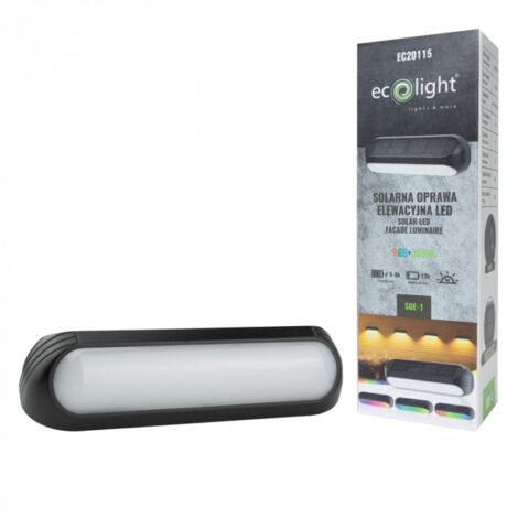 Applique murale solaire à LED SOE-1 RGB+WW IP65 étanche 60lm Eco Light