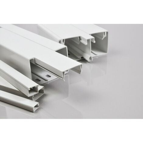 Goulotte électrique PVC 60x40mm blanc 2m Elektroplast