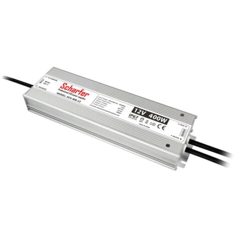 Transformateur LED 12V étanche 400W IP67 33.3A Scharfer SCH-400-12
