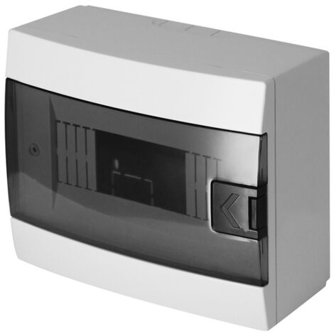 Tableau électrique saillie 8 modules (1x8) IP40 blanc porte fumée HOROZ