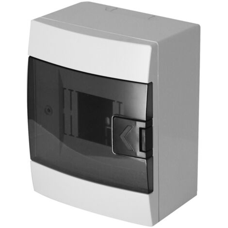 Tableau électrique saillie 4 modules (1x4) IP40 blanc porte fumée HOROZ
