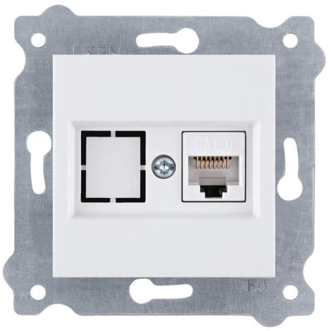 Prise informatique RJ45 Cat.6 Blanc EXEN (1/3)