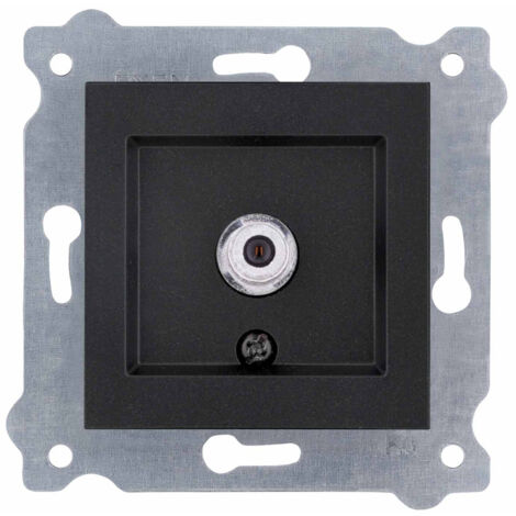 Prise SAT avec filtre connecteur de type F noir métallique EXEN (1/3)