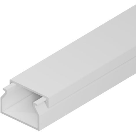 Edo Solutions – Goulotte électrique 25 mm x 2 m en PVC blanc – Fixation clip – Protection discrète des câbles – Pour installation intérieure - EDO777728