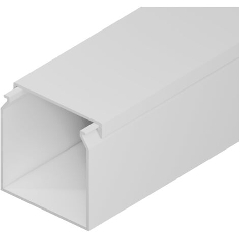 Edo Solutions – Goulotte électrique 40x40mm 2m en PVC blanc – Système de fermeture à clip – Installation discrète pour câbles électriques - EDO777732