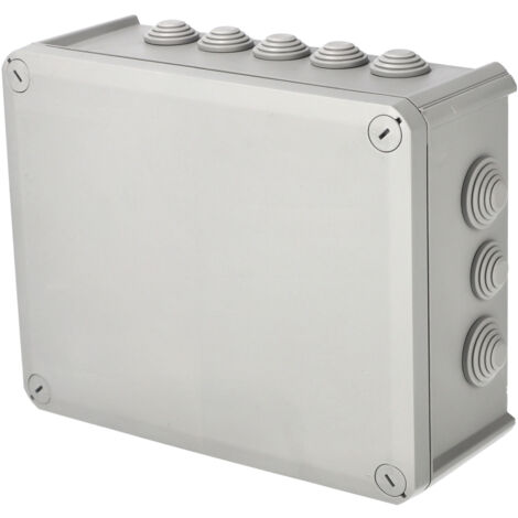 Edo Solutions – Boîte de dérivation étanche en saillie – Dimensions 240×190×95 mm – Indice de protection IP66 – 16 entrées – Polypropylène gris