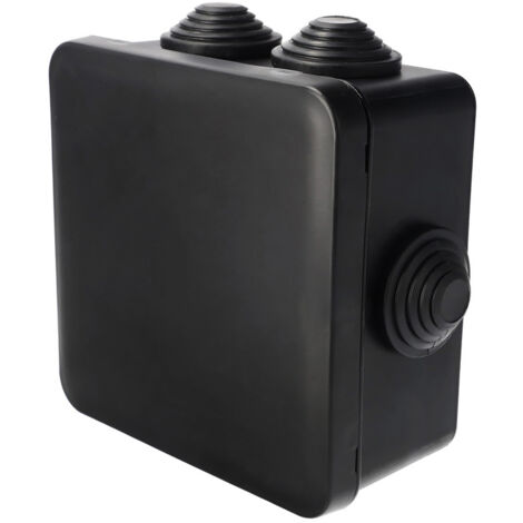 Boîte de dérivationétanche en saillie, presse-étoupes, fermeture à clic 100x100x50mm IP55 noir EDO Technic