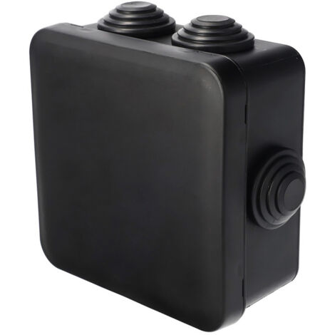 Boîte de drivation tanche en saillie, presse-étoupes, fermeture à clic 85x85x45mm IP55 noir EDO Technic