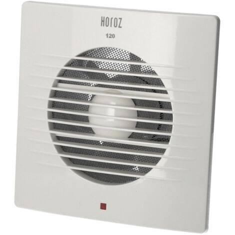 Extracteur d’air simple flux carré 120 mm – Débit d'air 120 m³/h – Bruit 47 dB – Matériau ABS – Classe de protection II – Hepoluz