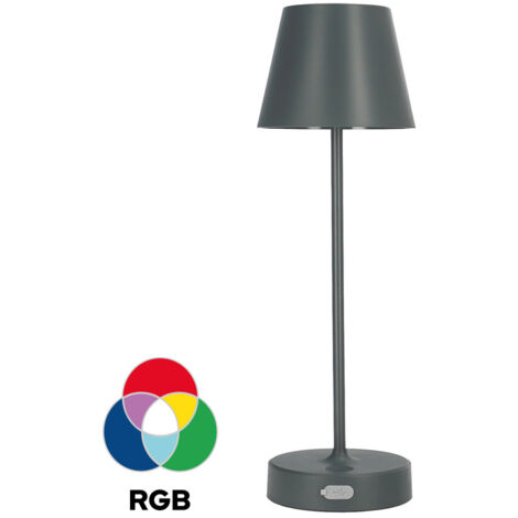 Lampe de table NELI 2,7W LED CCT+RGB grise batterie 2200mAh IP54 200lm 33cm EDO777720 EDO Solutions (1/5)