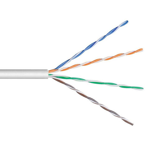 Câble réseau UTP Cat.6 monobrin solide 250MHz PVC blanc - Vendu au mètre - HOROZ