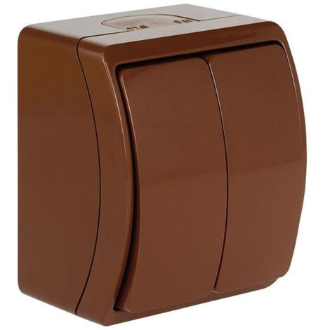 Interrupteur double allumage étanche marron IP44 KOALA