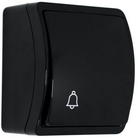 Bouton poussoir étanche "sonnette" noir IP44 KOALA