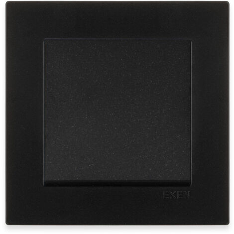 Interrupteur simple noir métallisé 10A 250V avec cadre simple Série Karell EXEN