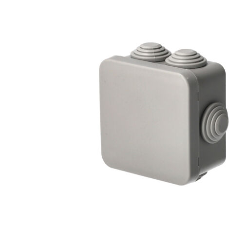 Boîte de dérivation étanche en saillie avec presse-étoupes, fermeture à clic 70×70×35 mm IP55, gris EDO TECHNIC