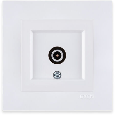 Prise TV coaxiale avec filtre blanc – ensemble complet avec plaque – 260/01E EXEN