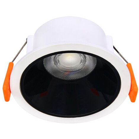 Spot LED encastrable 6W blanc noir 480lm 6400K rond AMARA HOROZ downlight plafond intérieur