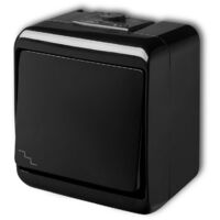 Interrupteur va-et-vient saillie IP54 Noir Karlik Junior - 12WHE-3