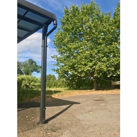 Couleurs Du Monde – Descente de gouttières en PVC pour pergola Azura – Diamètre 5,5 cm – Coloris gris anthracite – Visserie inox pour fixation durable