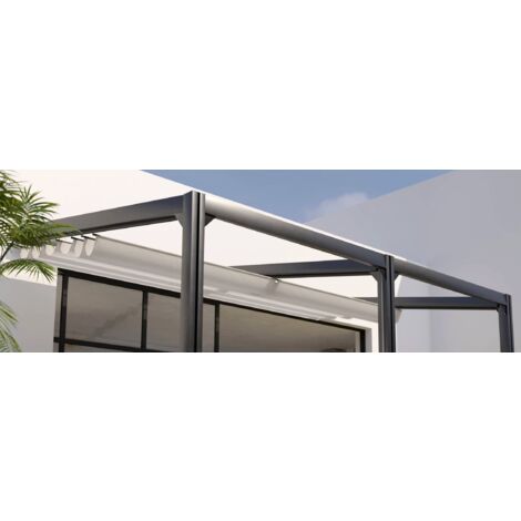 Couleurs Du Monde – Toile coulissante 350 g/m² en polyester pour pergola Antigua – Résistante aux intempéries et aux UV – Système de cordes et poulies pour réglage facile
