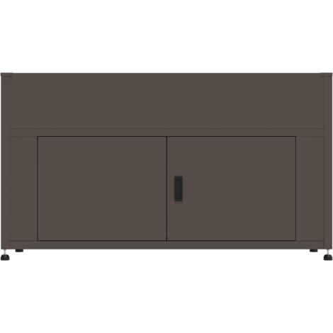 Armoire de jardin grand format marron avec jardinière intégrée – Métal galvanisé