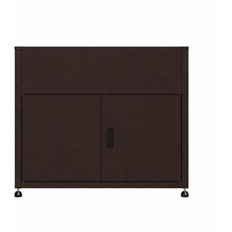 Armoire de jardin avec jardinière marron – Rangement extérieur en acier galvanisé