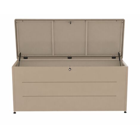 Coffre de jardin 800L taupe – Grand rangement extérieur en acier galvanisé
